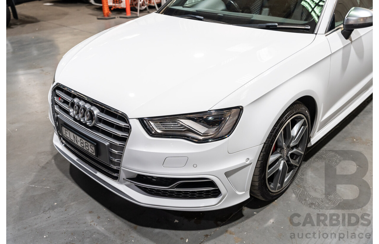 5/2015 Audi S3 Sportback 2.0 TFSI (AWD) Quattro 8V MY15 5d Hatchback White Turbo 2.0L