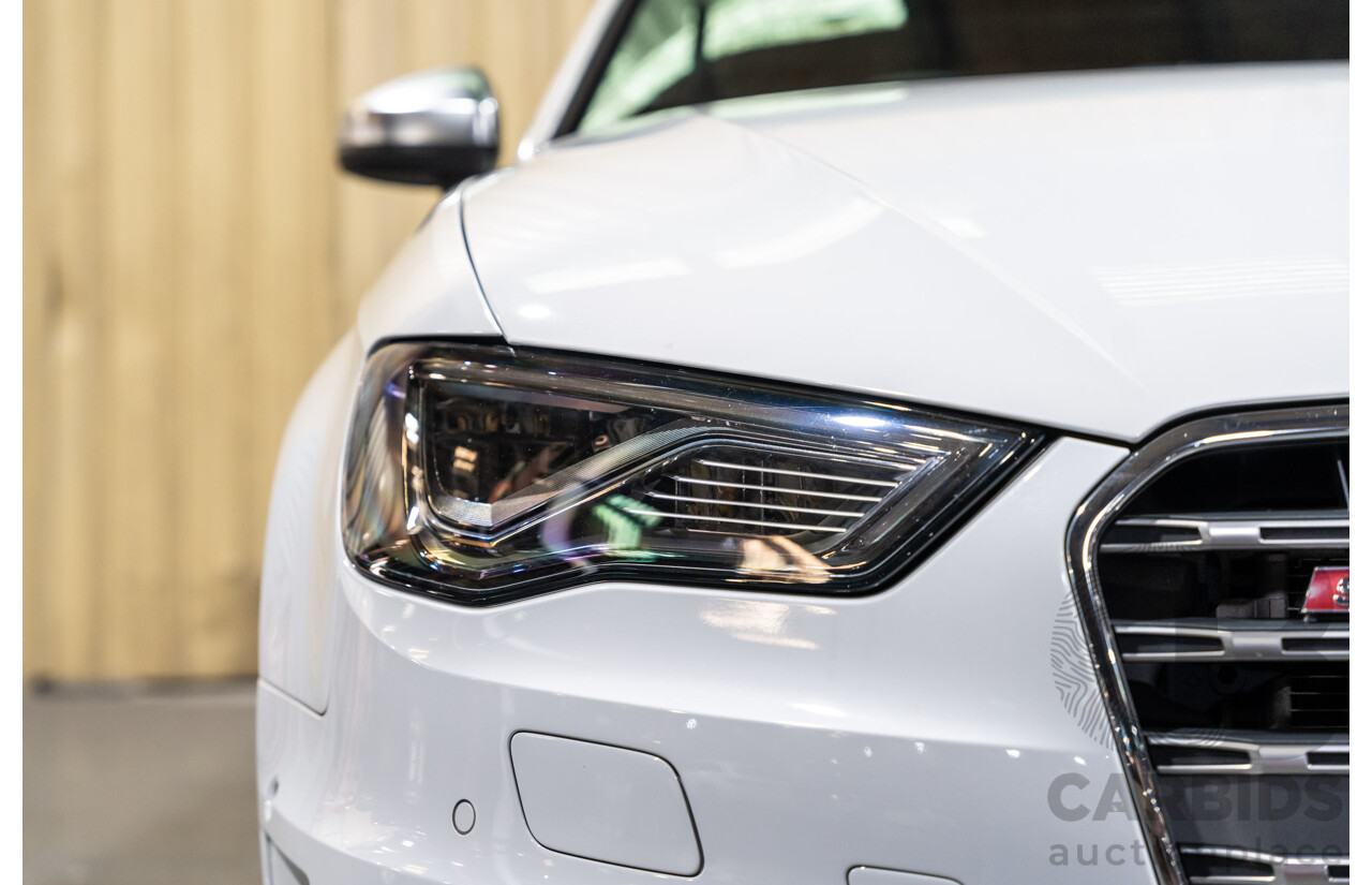 5/2015 Audi S3 Sportback 2.0 TFSI (AWD) Quattro 8V MY15 5d Hatchback White Turbo 2.0L