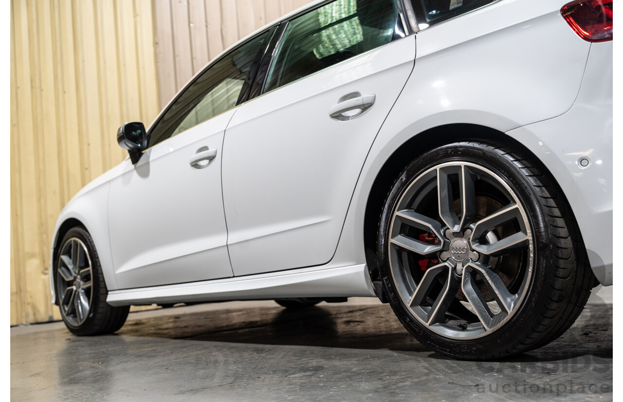 5/2015 Audi S3 Sportback 2.0 TFSI (AWD) Quattro 8V MY15 5d Hatchback White Turbo 2.0L