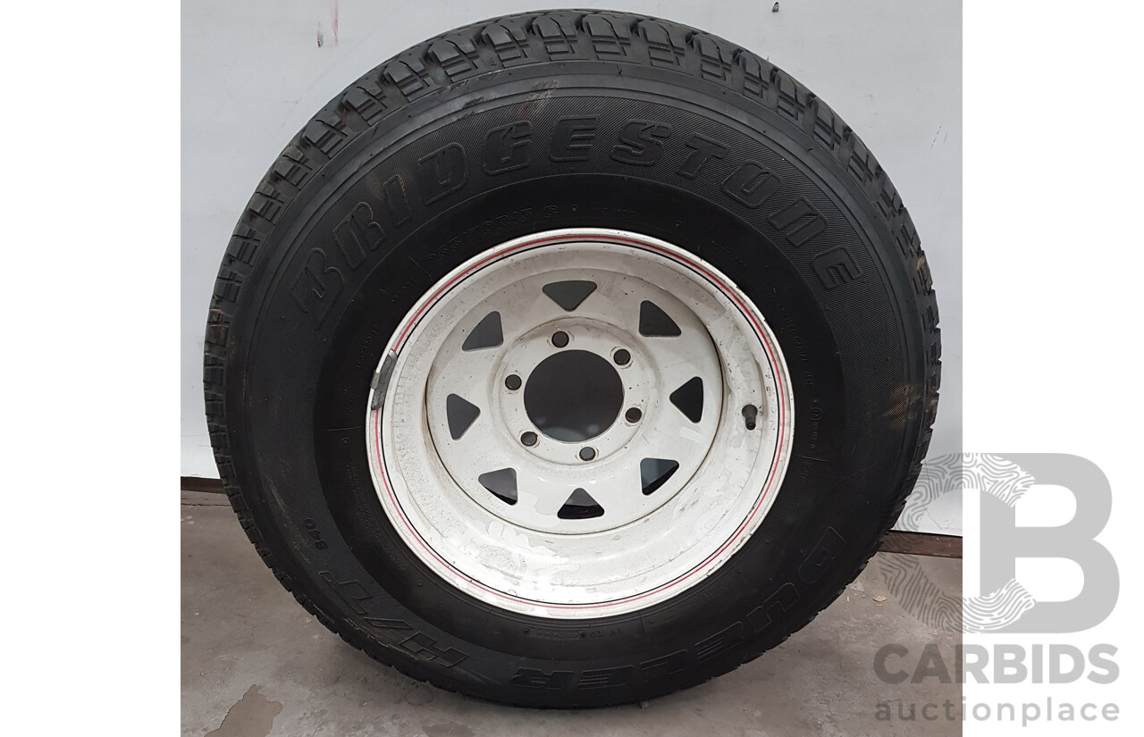 Bridgestone Dueller H/T Tyres and Silver Manifold - Lot of 6