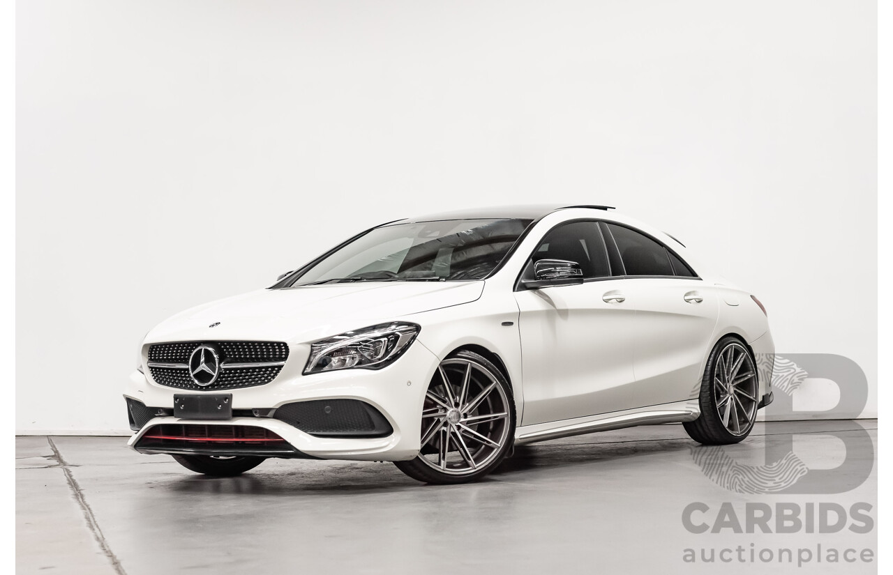 6/2017 Mercedes Benz CLA250 Sport AMG Line 4matic (AWD) W117 MY17 4d Coupe Polar White Turbo 2.0L