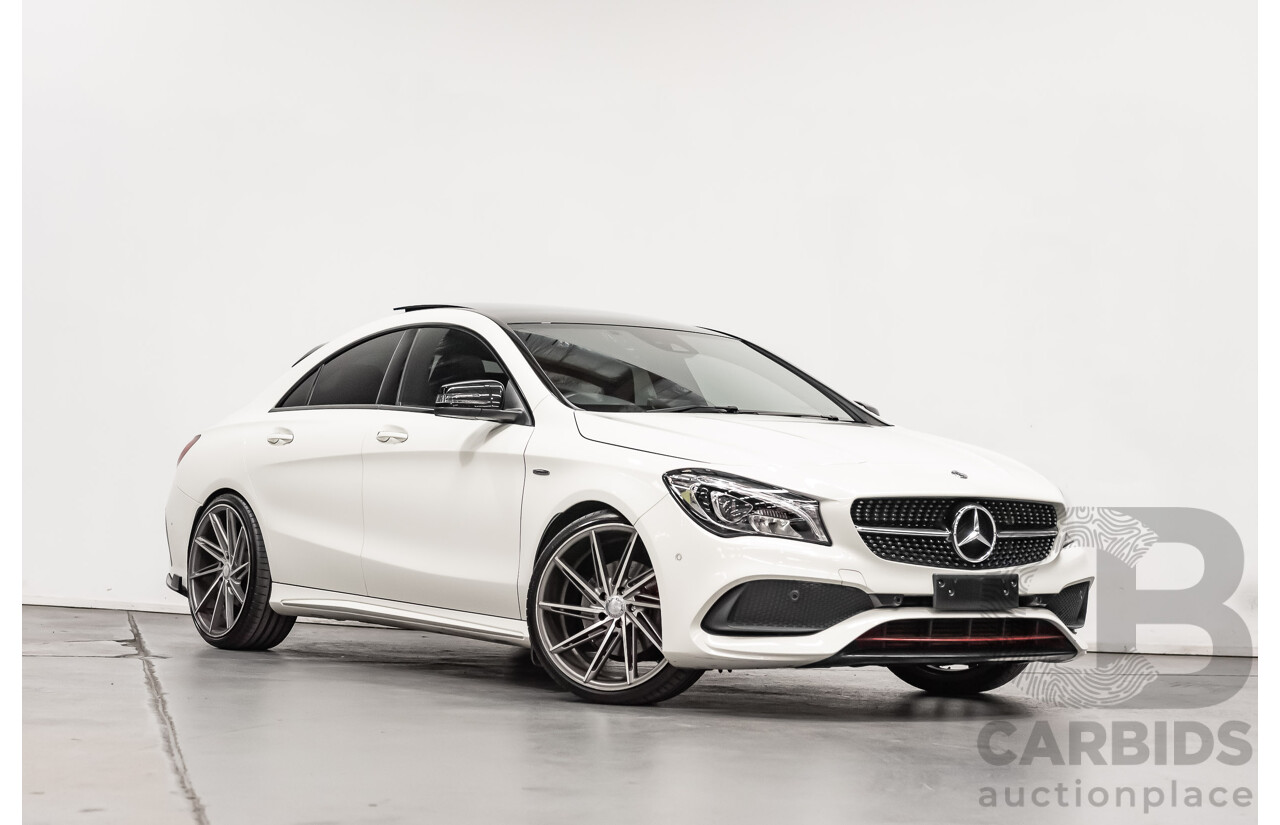6/2017 Mercedes Benz CLA250 Sport AMG Line 4matic (AWD) W117 MY17 4d Coupe Polar White Turbo 2.0L