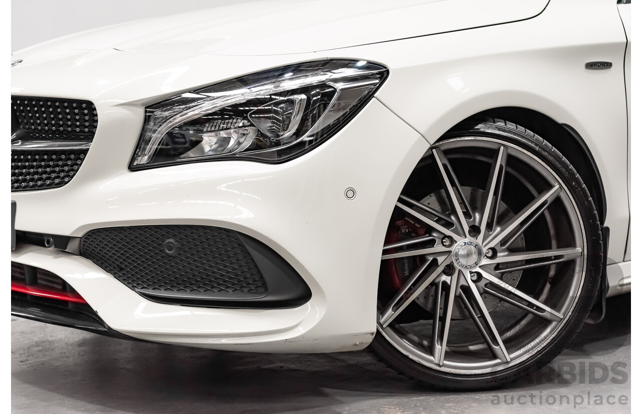 6/2017 Mercedes Benz CLA250 Sport AMG Line 4matic (AWD) W117 MY17 4d Coupe Polar White Turbo 2.0L