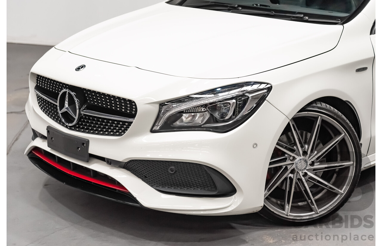 6/2017 Mercedes Benz CLA250 Sport AMG Line 4matic (AWD) W117 MY17 4d Coupe Polar White Turbo 2.0L