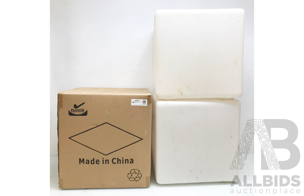 LED Plastic Colorful Cube Seats - Lot of 3