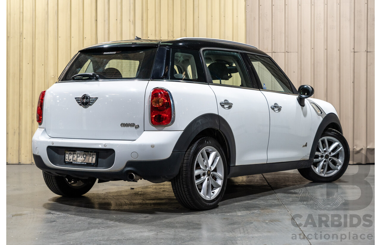 1/2012 Mini Cooper D Countryman ALL4 (AWD) R60 MY12 4d Wagon White Turbo Diesel 2.0L