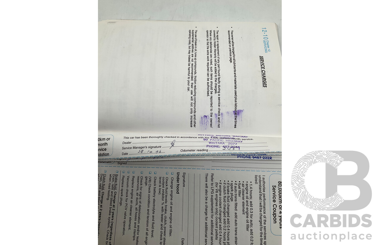 6/1996 Holden HSV Clubsport VS 185i Build No.1094 4d Sedan Black V8 5.0L