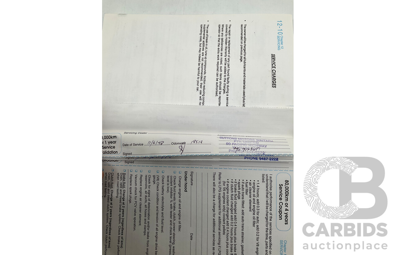 6/1996 Holden HSV Clubsport VS 185i Build No.1094 4d Sedan Black V8 5.0L