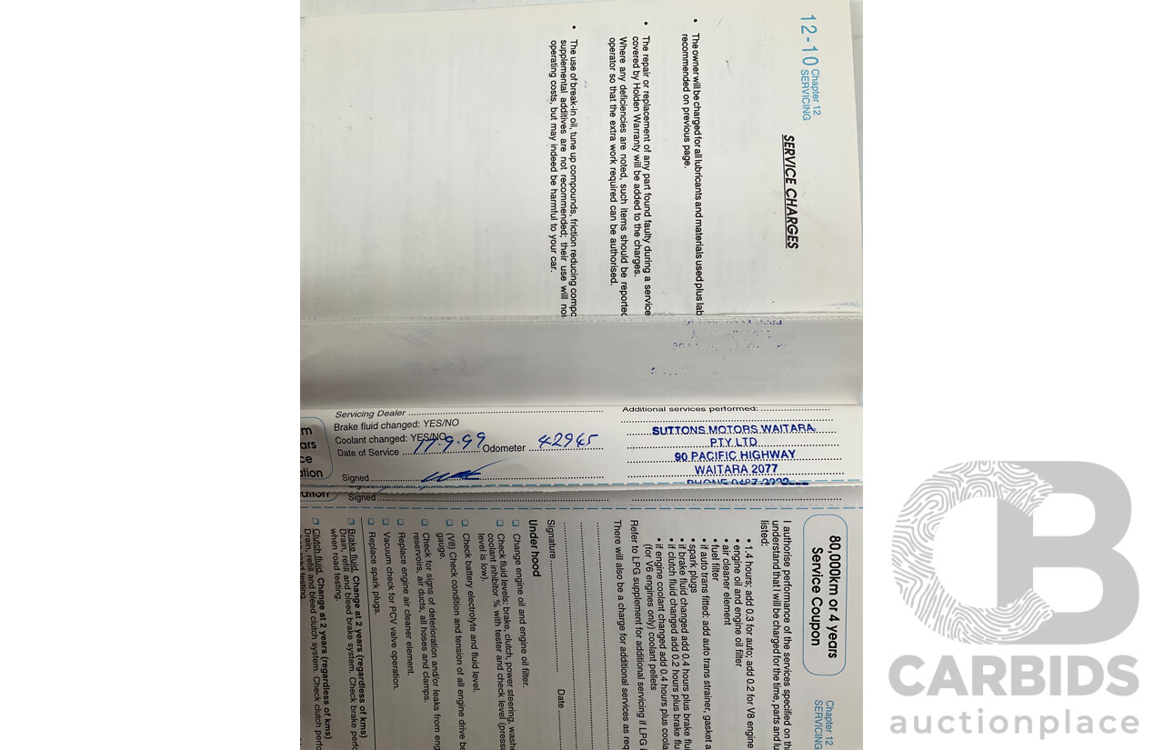 6/1996 Holden HSV Clubsport VS 185i Build No.1094 4d Sedan Black V8 5.0L