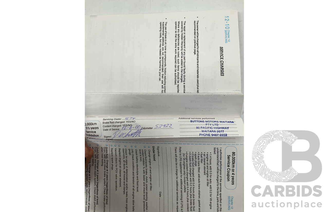 6/1996 Holden HSV Clubsport VS 185i Build No.1094 4d Sedan Black V8 5.0L