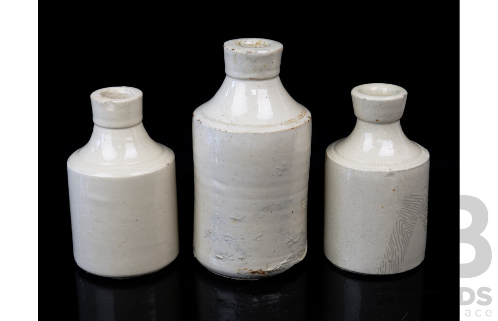 Thee Antique Stoneware Bottles, Sydney 1920
