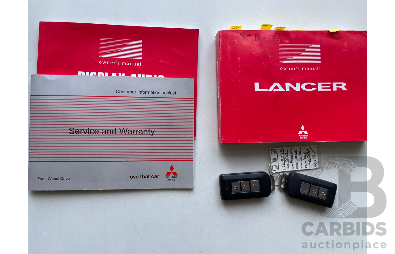 12/2013 Mitsubishi Lancer LX CJ MY13 4d Sedan Blue 2.0L