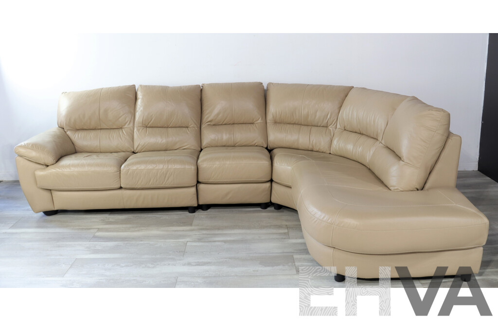Tan Leather Modular Lounge by Leather World