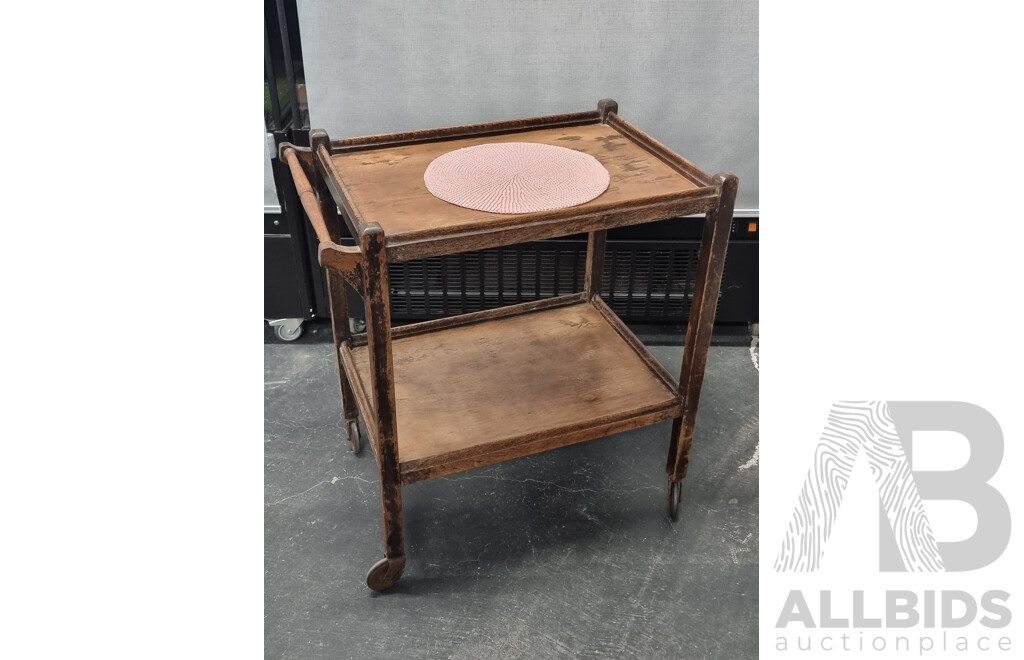 Oak Two Drinks Trolley