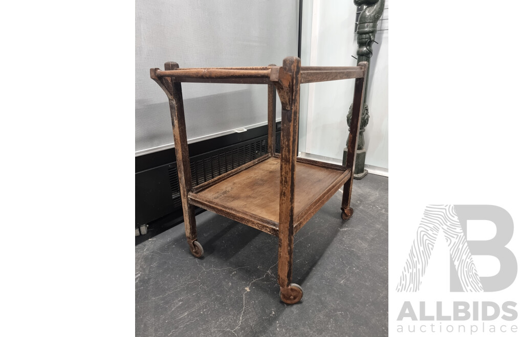 Oak Two Drinks Trolley