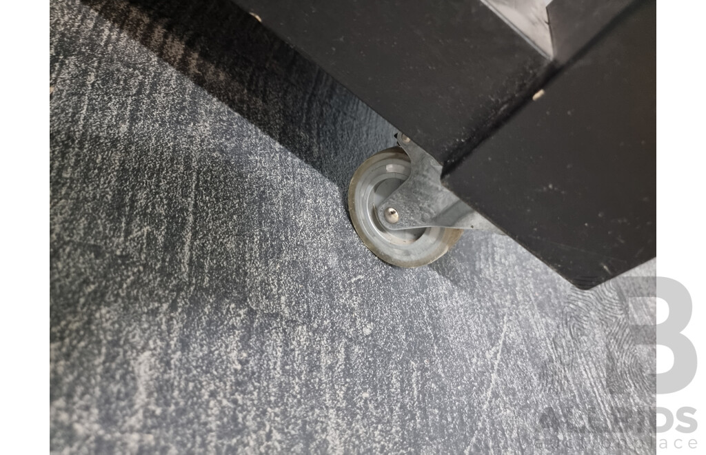 Solid Timber Butcher's Block with Timber Frame Painted in Black