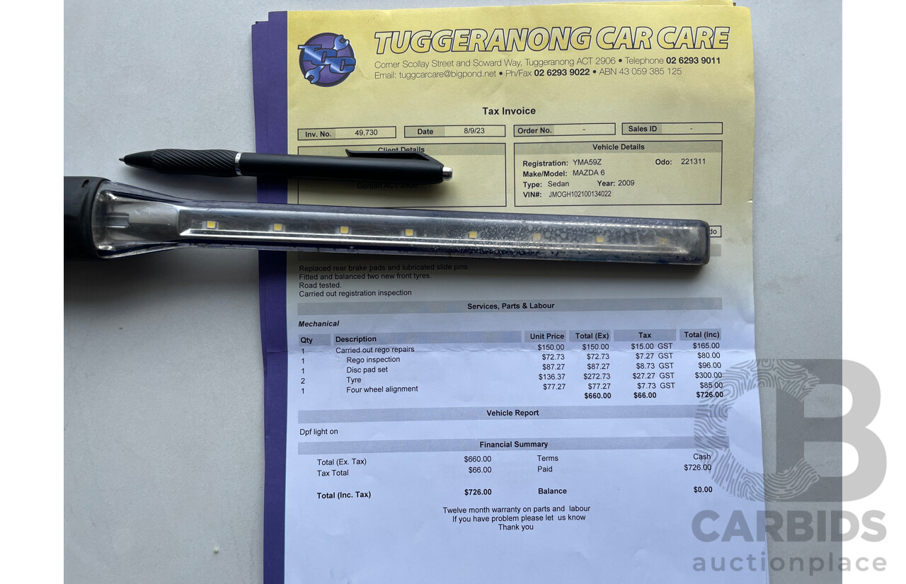 9/2009 Mazda Mazda6 Diesel GH MY09 4d Wagon White 2.2L