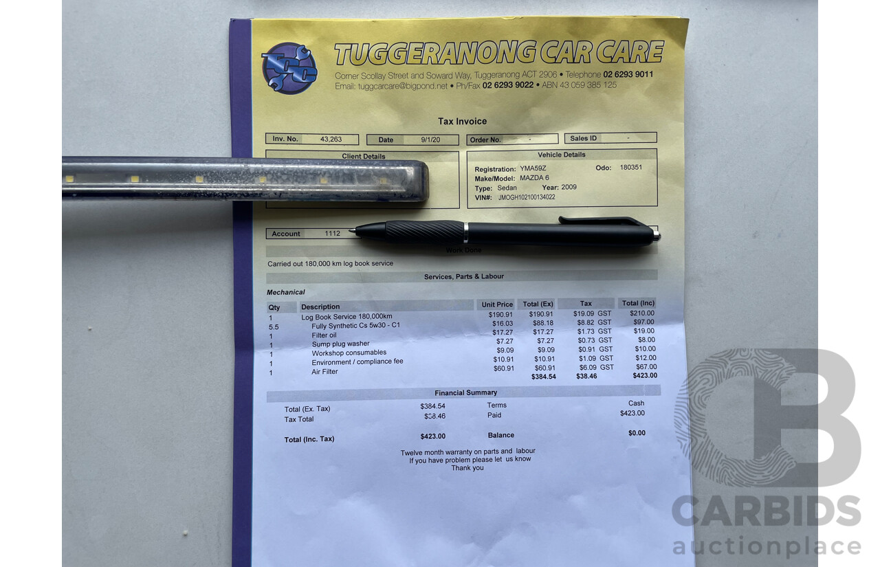 9/2009 Mazda Mazda6 Diesel GH MY09 4d Wagon White 2.2L