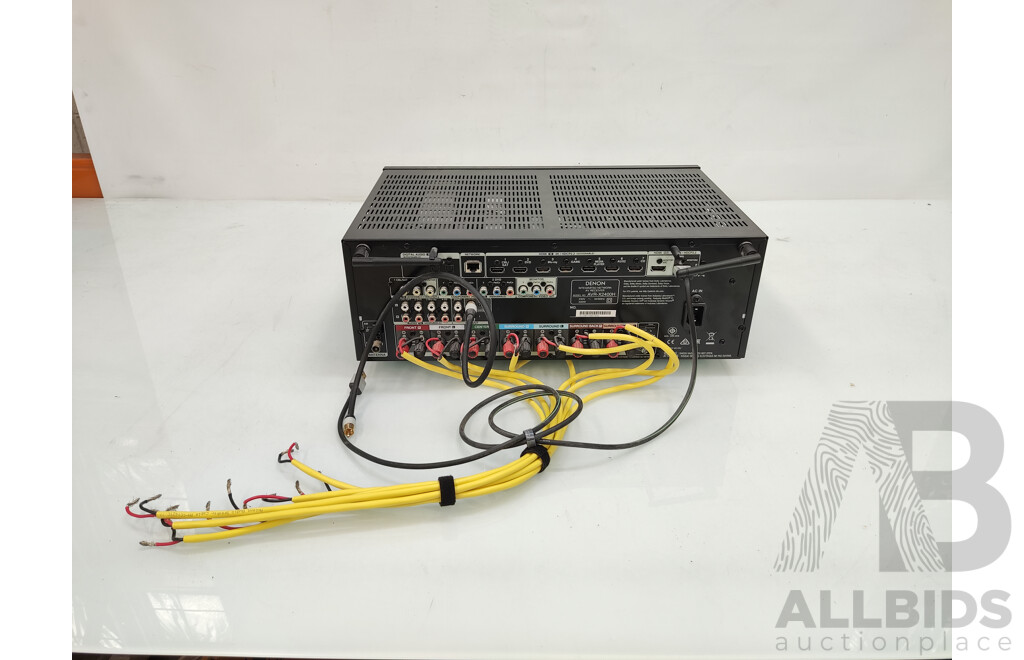 Accusound  (N11640) HD Subwoofer & Denon (AVR-X2400H) Integrated Network AV Reciever W/ Surround Sound Speakers