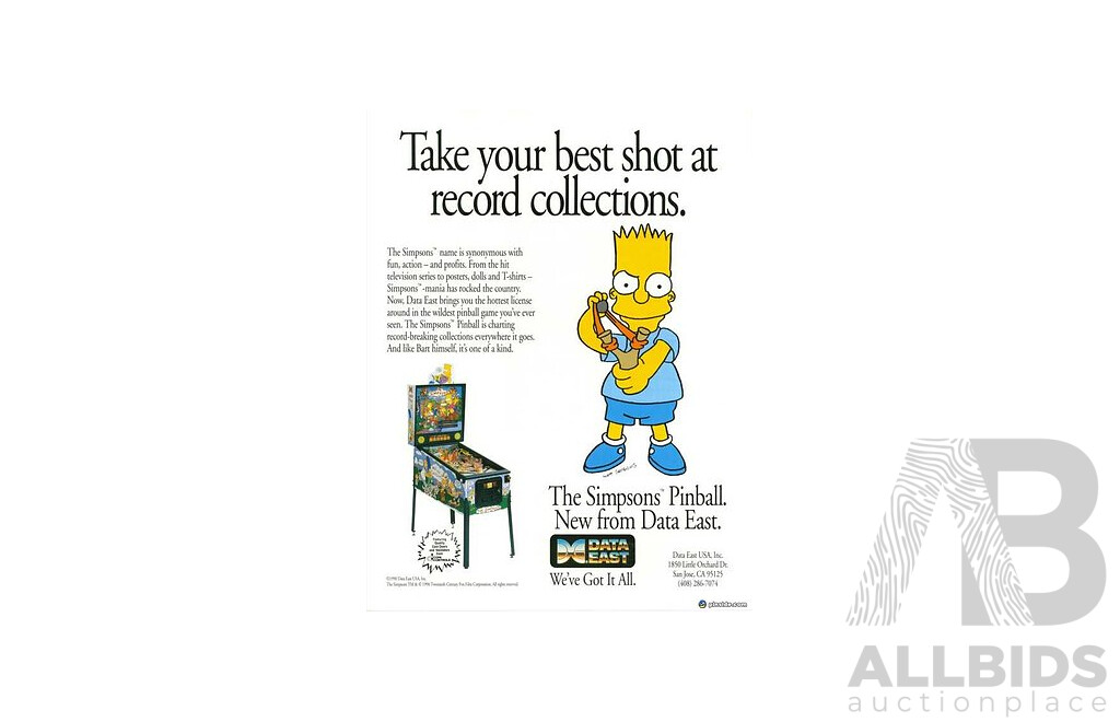 The SIMPSONS (Data East) Pinball Machine