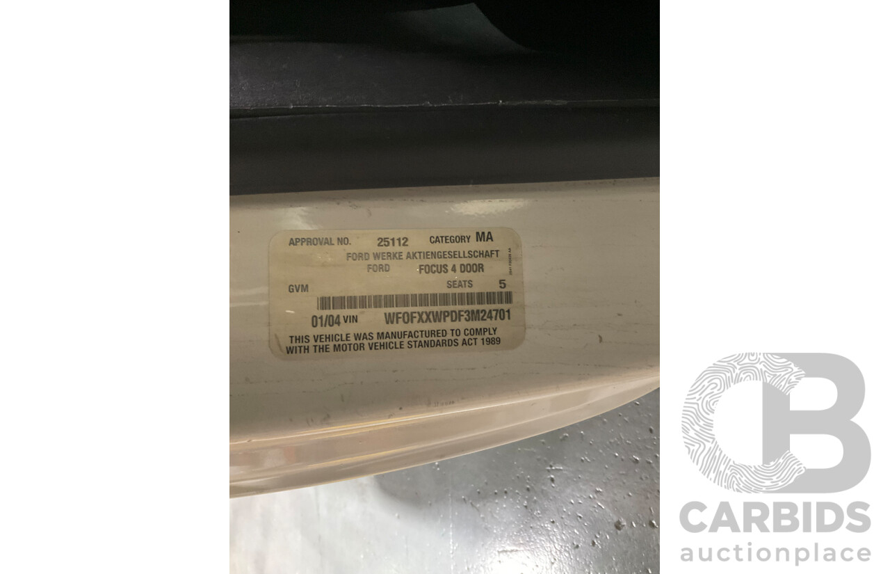 1/2004 Ford Focus SR LR 4d Sedan White 1.8L