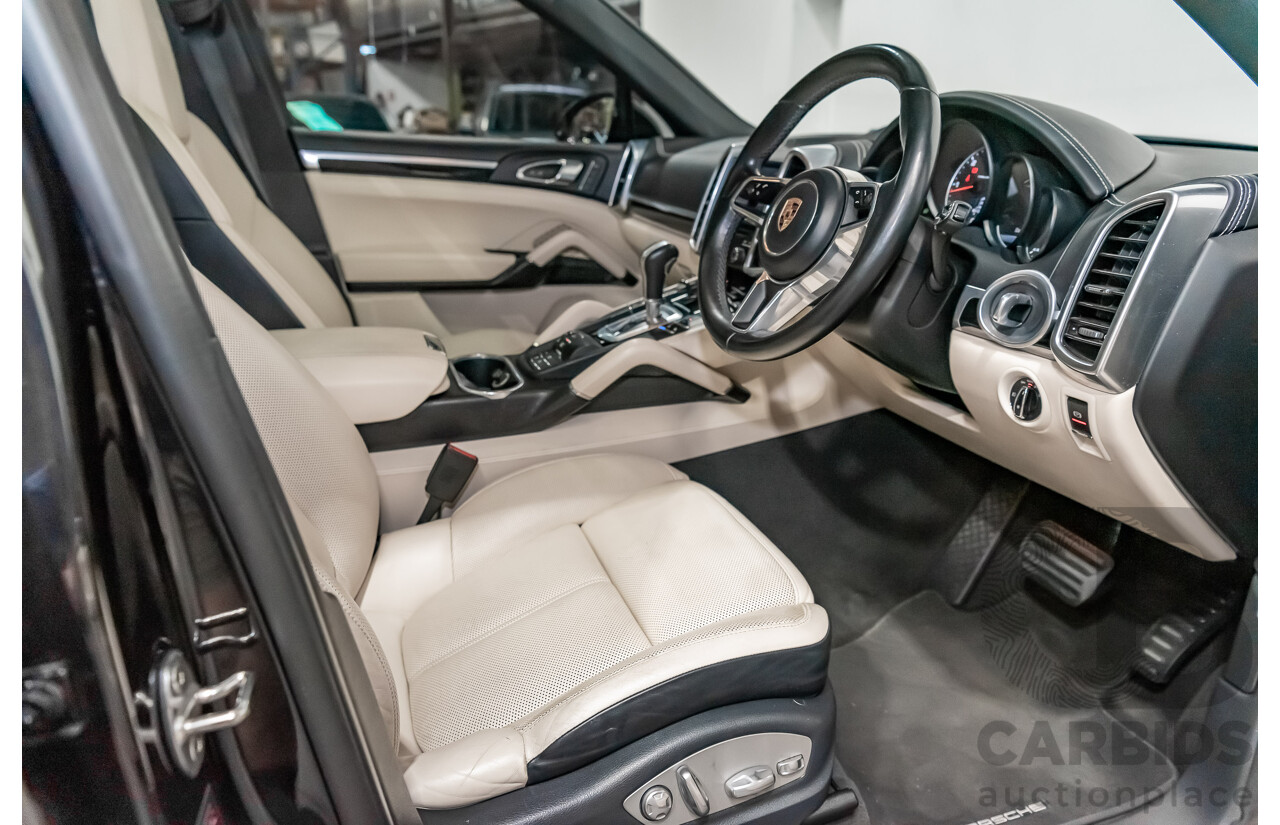 8/2016 Porsche Cayenne Diesel Platinum Edition Series 2 (AWD) 4d Wagon Metallic Black Turbo Diesel V6 3.0L