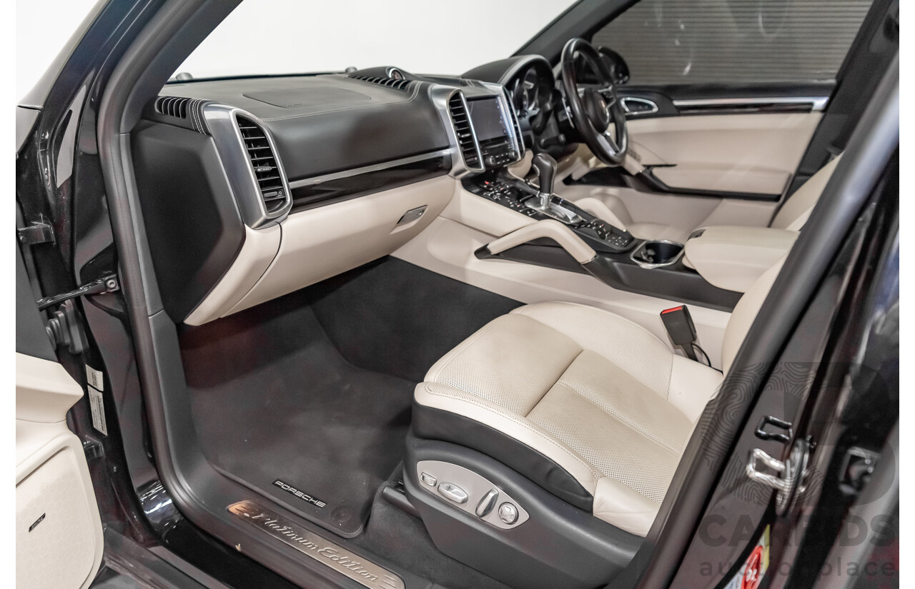 8/2016 Porsche Cayenne Diesel Platinum Edition Series 2 (AWD) 4d Wagon Metallic Black Turbo Diesel V6 3.0L