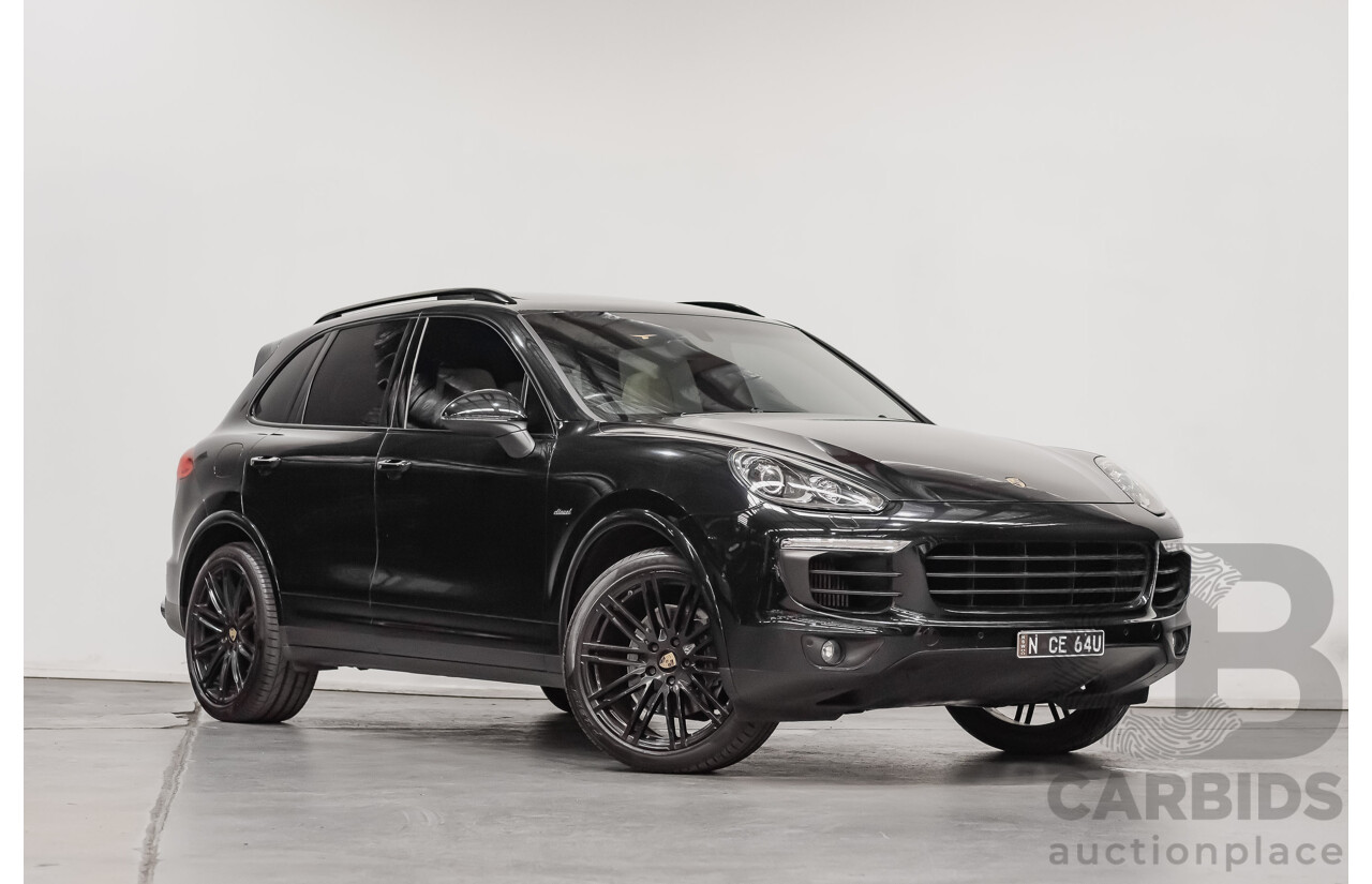 8/2016 Porsche Cayenne Diesel Platinum Edition Series 2 (AWD) 4d Wagon Metallic Black Turbo Diesel V6 3.0L