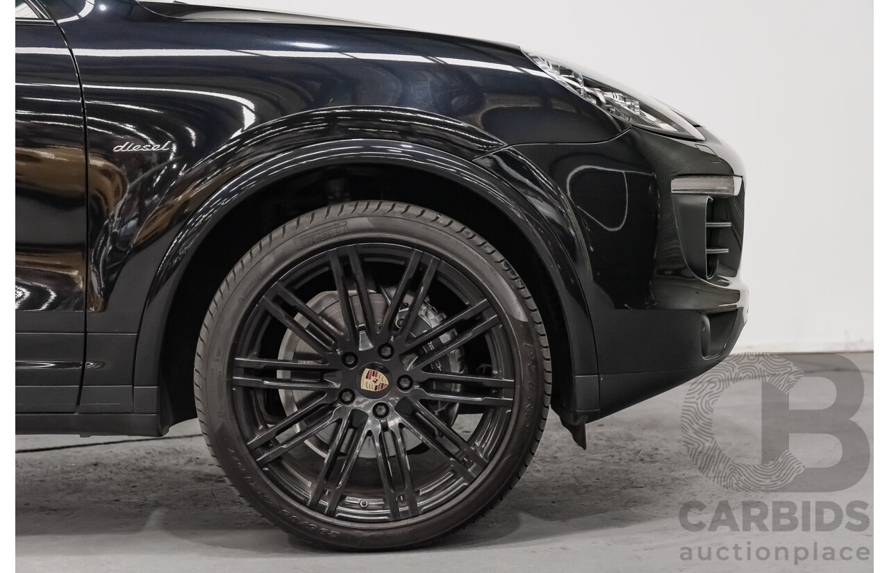 8/2016 Porsche Cayenne Diesel Platinum Edition Series 2 (AWD) 4d Wagon Metallic Black Turbo Diesel V6 3.0L