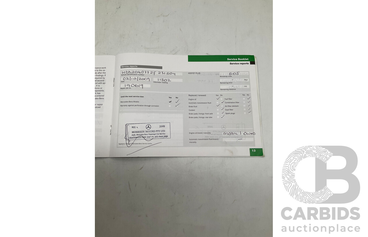 9/2008 Mercedes Benz C63 AMG W204 4d Sedan Palladium Silver Metallic V8 6.3L