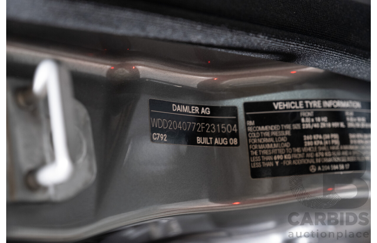 9/2008 Mercedes Benz C63 AMG W204 4d Sedan Palladium Silver Metallic V8 6.3L