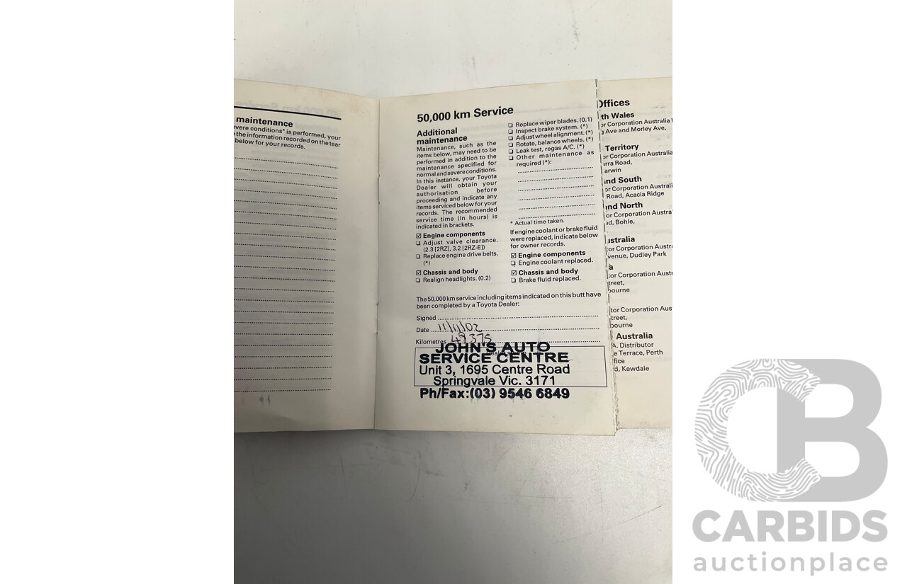 10/1997 Toyota Hiace Commuter RZH125 Bus White 2.4L - 11 Seater Bus