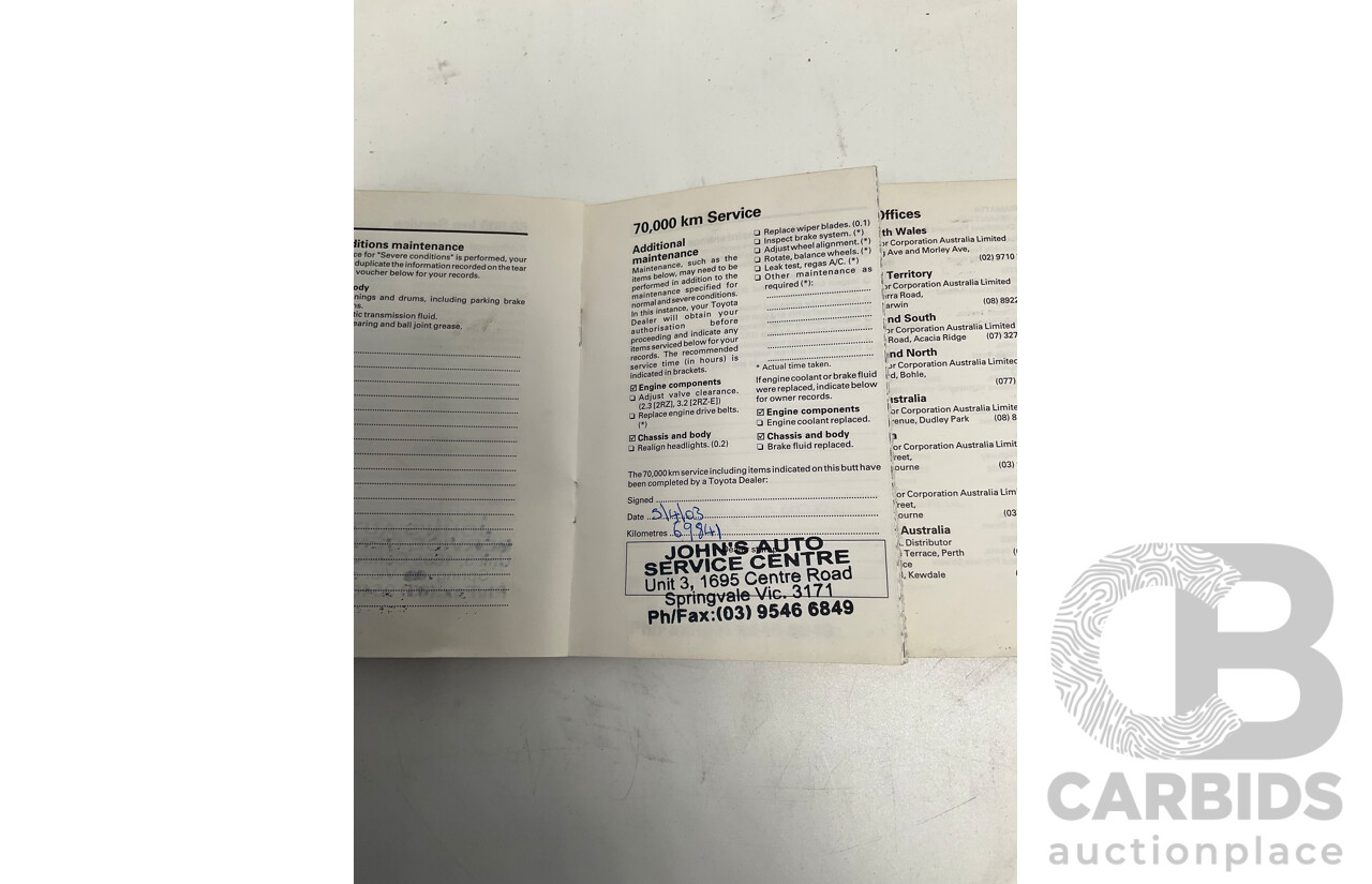 10/1997 Toyota Hiace Commuter RZH125 Bus White 2.4L - 11 Seater Bus