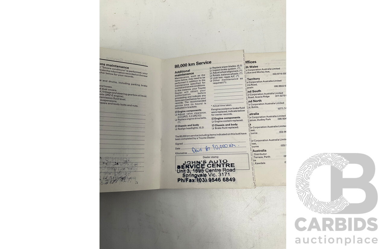 10/1997 Toyota Hiace Commuter RZH125 Bus White 2.4L - 11 Seater Bus