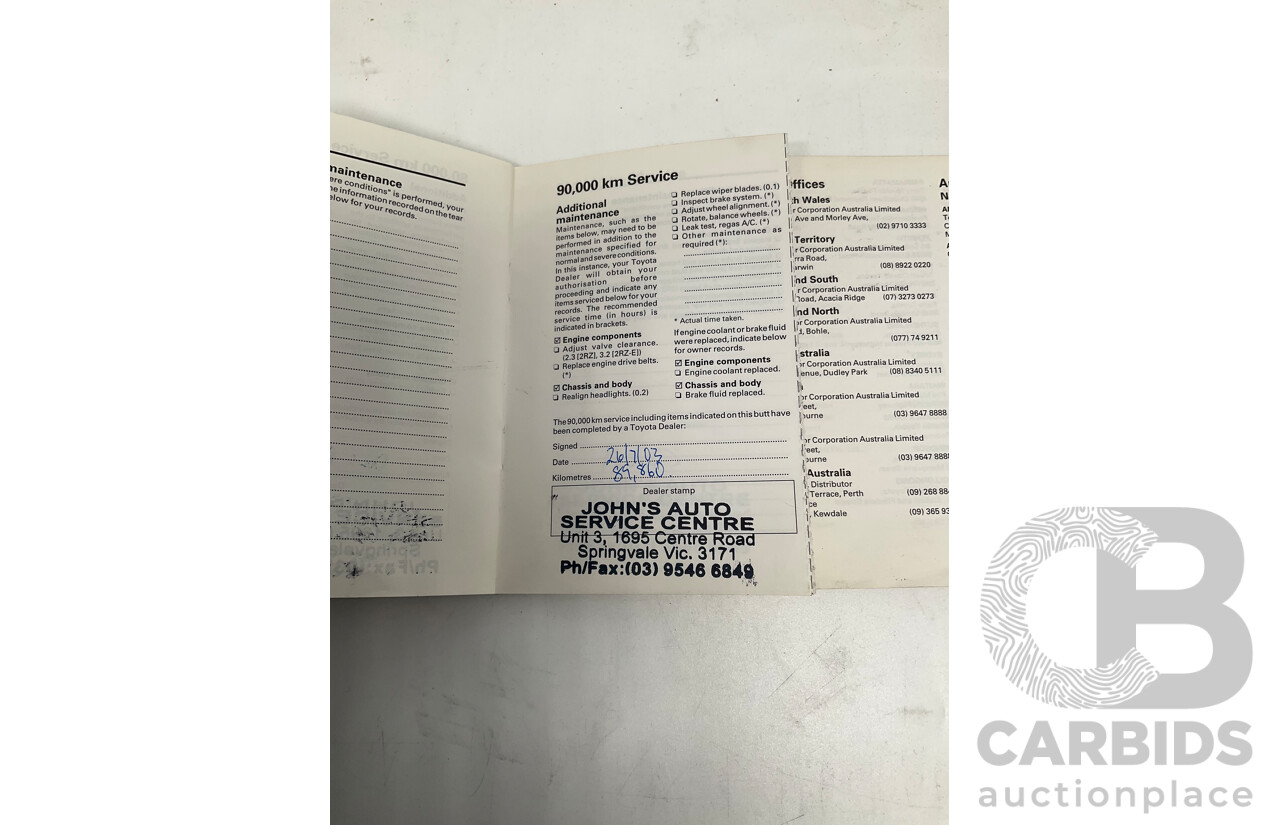 10/1997 Toyota Hiace Commuter RZH125 Bus White 2.4L - 11 Seater Bus