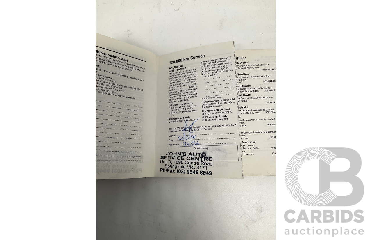 10/1997 Toyota Hiace Commuter RZH125 Bus White 2.4L - 11 Seater Bus