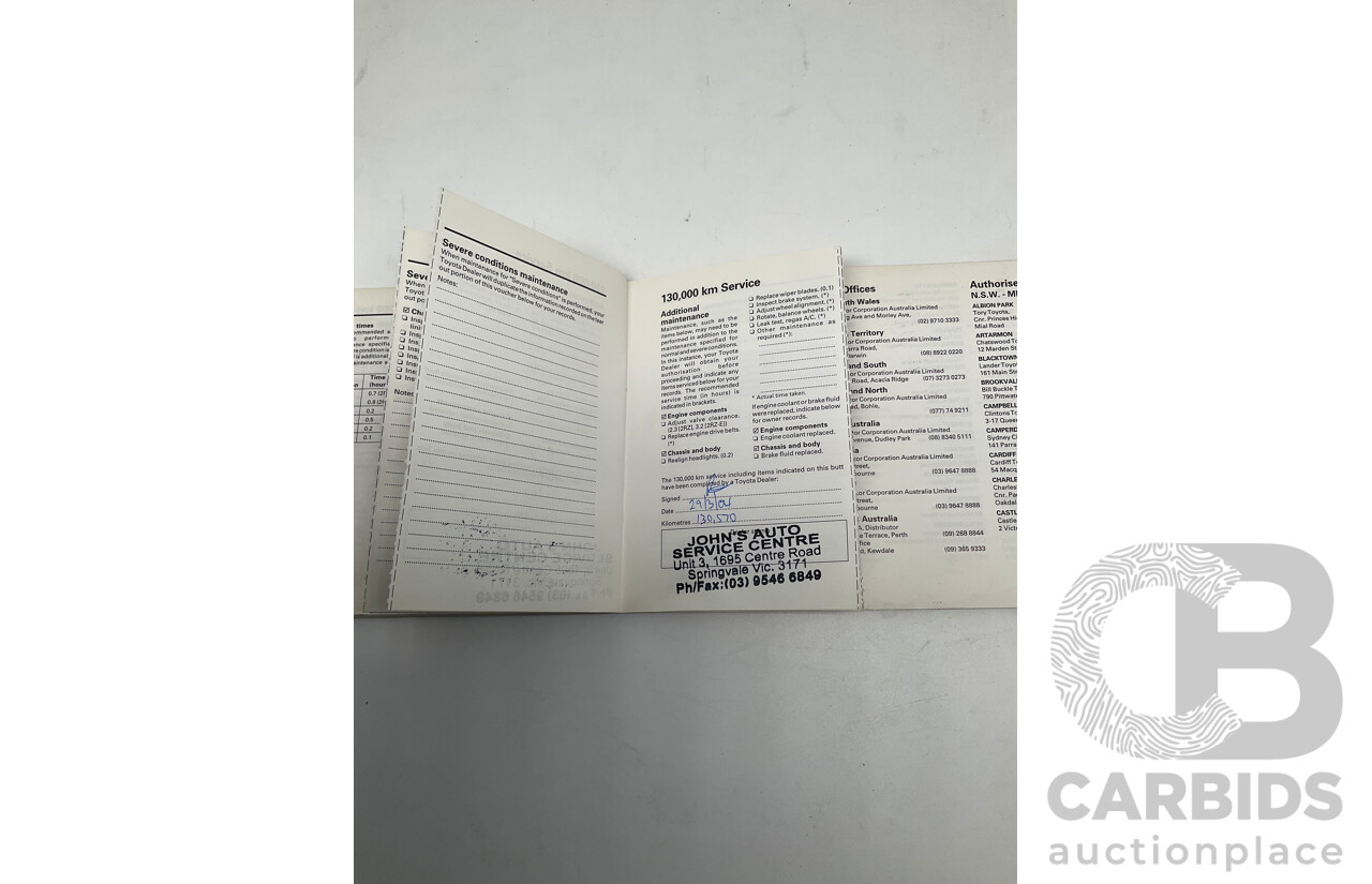 10/1997 Toyota Hiace Commuter RZH125 Bus White 2.4L - 11 Seater Bus