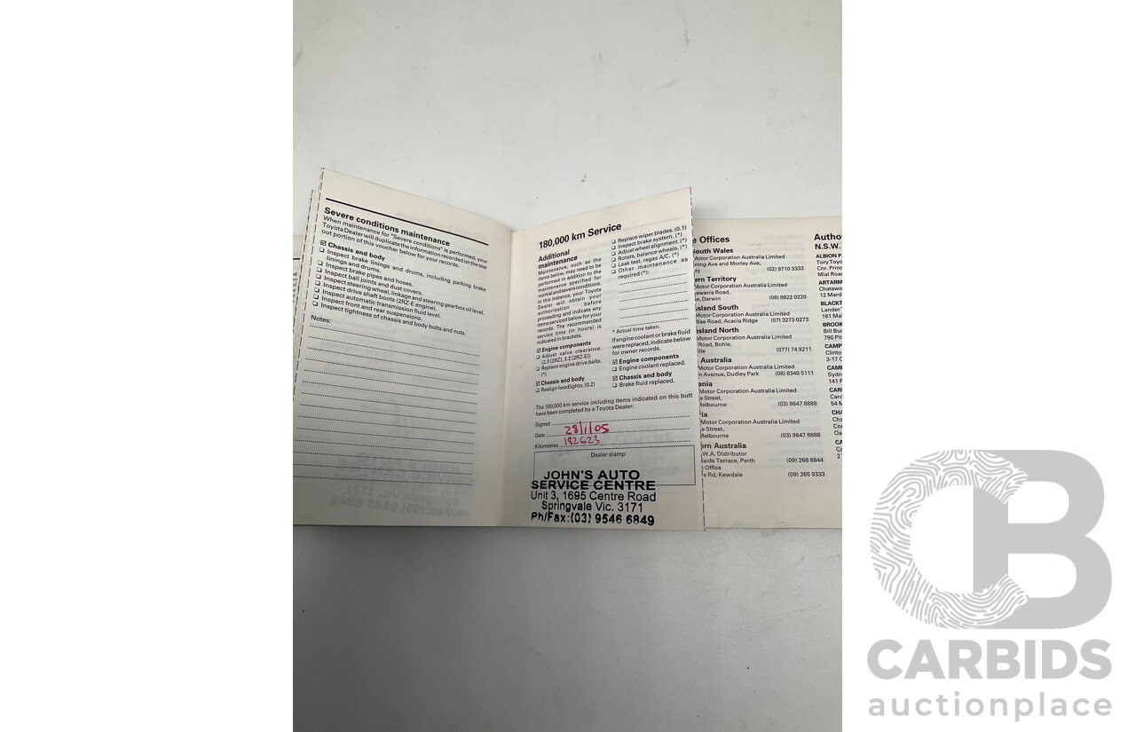 10/1997 Toyota Hiace Commuter RZH125 Bus White 2.4L - 11 Seater Bus