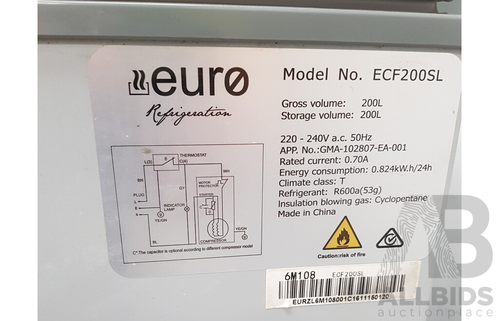 Euro (ECF200SL) 200L Chest Freezer