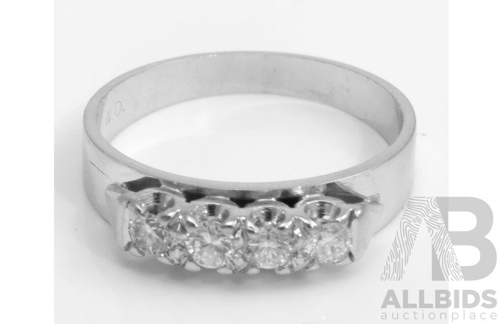 18ct White Gold 4 Diamond Ring