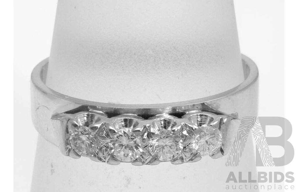 18ct White Gold 4 Diamond Ring