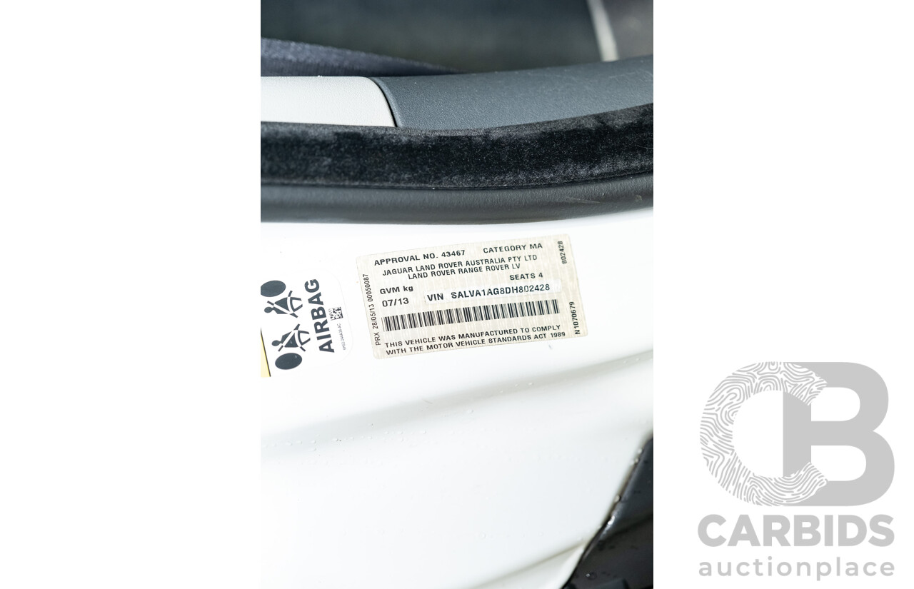 7/2013 Land Rover Range Rover Evoque Si4 (AWD) LV MY13 3d Coupe Fuji White Turbo 2.0L