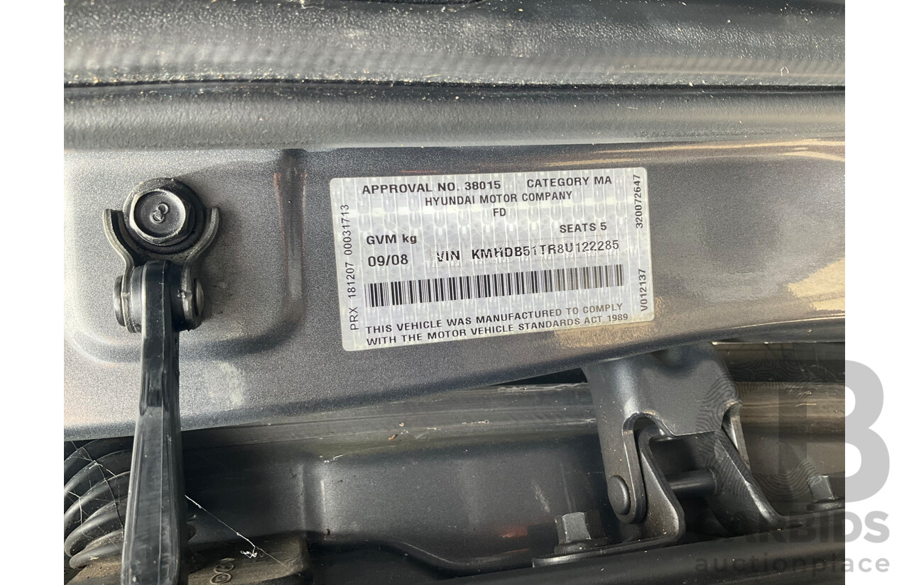 9/2008 Hyundai i30 SLX 1.6 CRDi FD 5d Hatchback Grey Turbo Diesel 1.6L