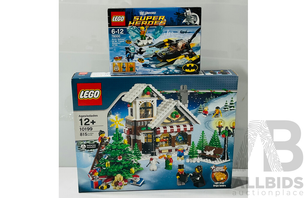 Lego 10199 Christmas Theme Alongside a Super Heroes Edition 76000 Artic Batman Vs Mr. Freeze Aquaman on Ice - Unopened