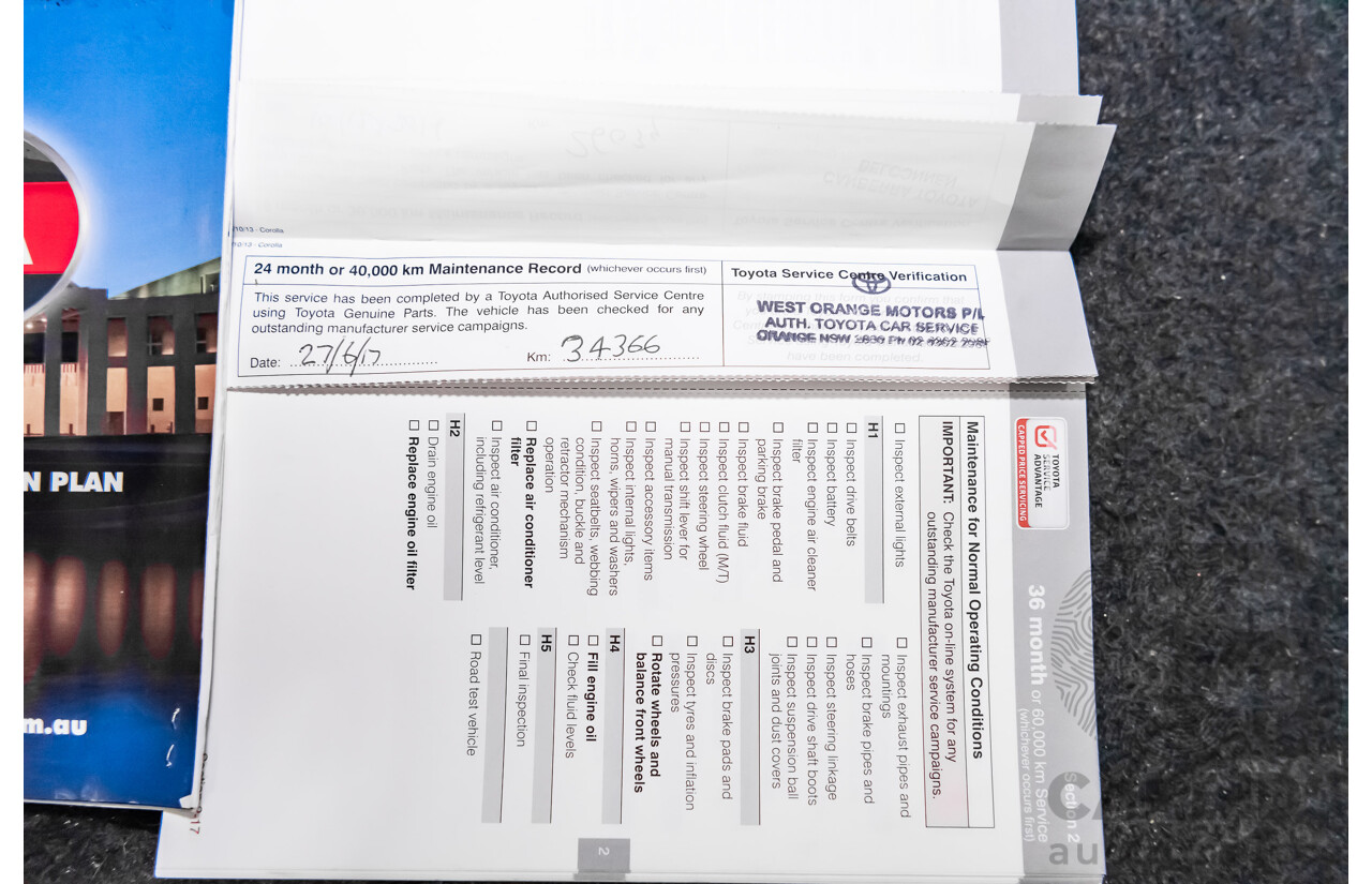 10/2014 Toyota Corolla Ascent Sport ZRE182R 5d Hatchback Glacier White 1.8L