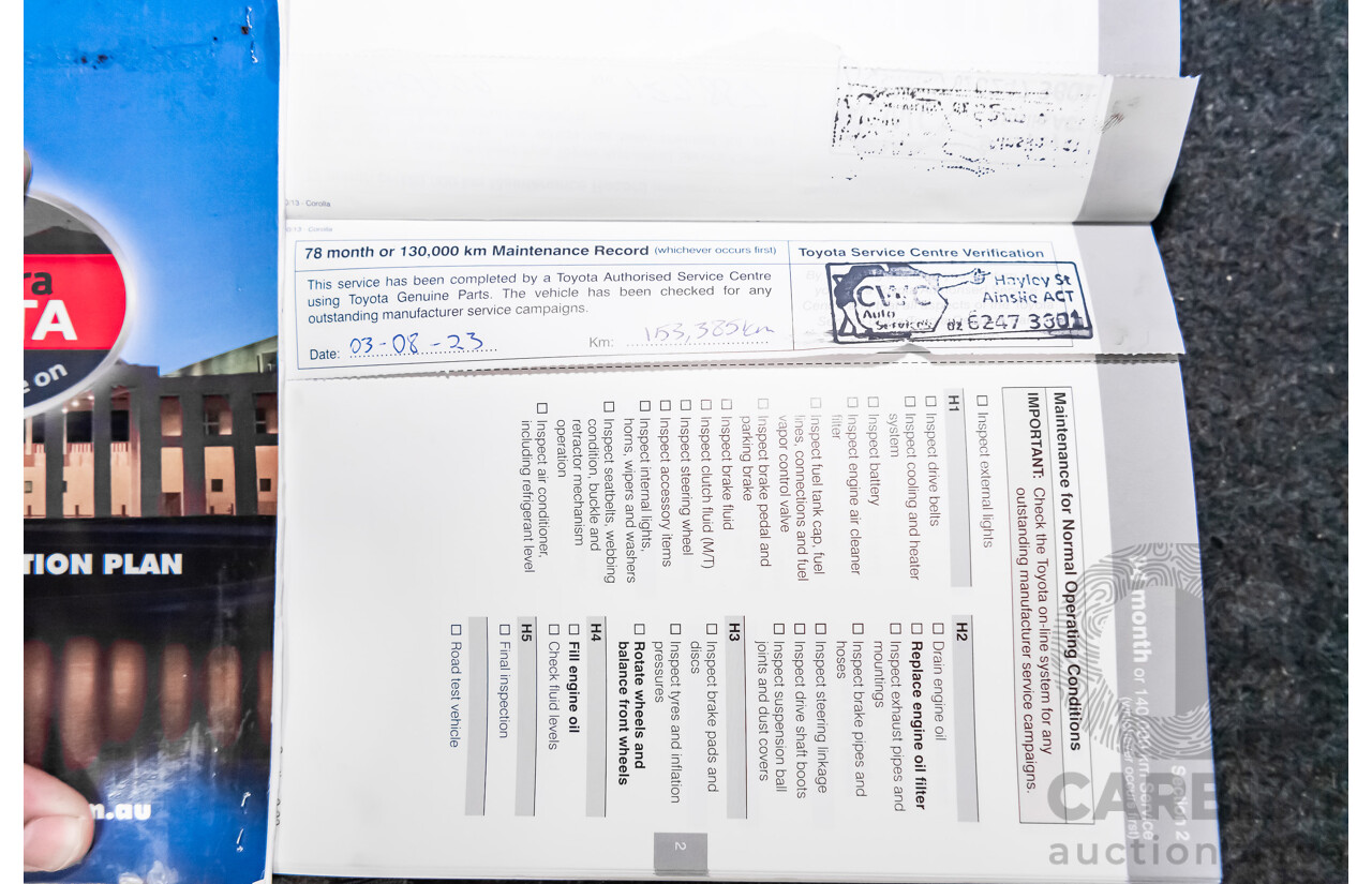 10/2014 Toyota Corolla Ascent Sport ZRE182R 5d Hatchback Glacier White 1.8L