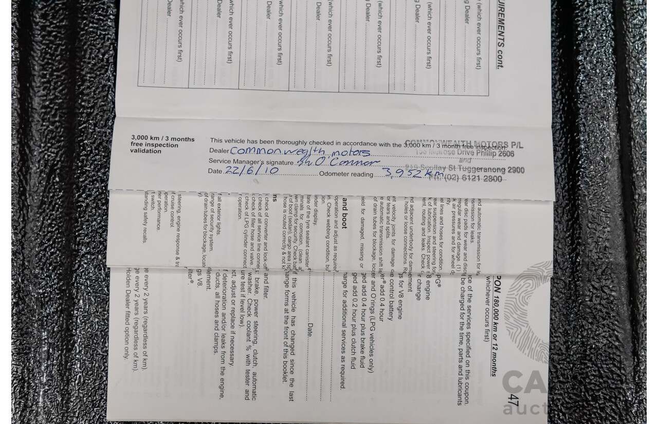 3/2010 Holden Commodore SS VE MY10 Utility Black Sapphire Metallic LS3 V8 6.2L