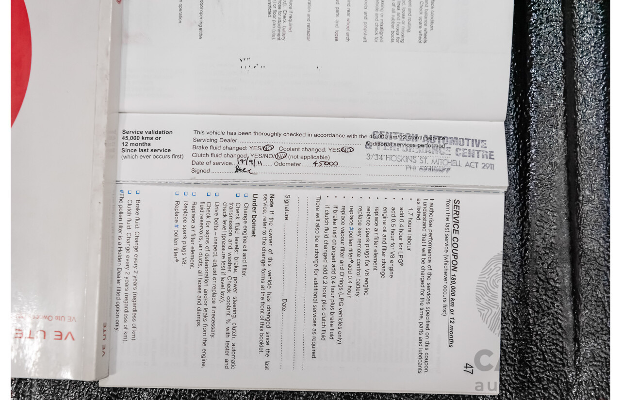 3/2010 Holden Commodore SS VE MY10 Utility Black Sapphire Metallic LS3 V8 6.2L