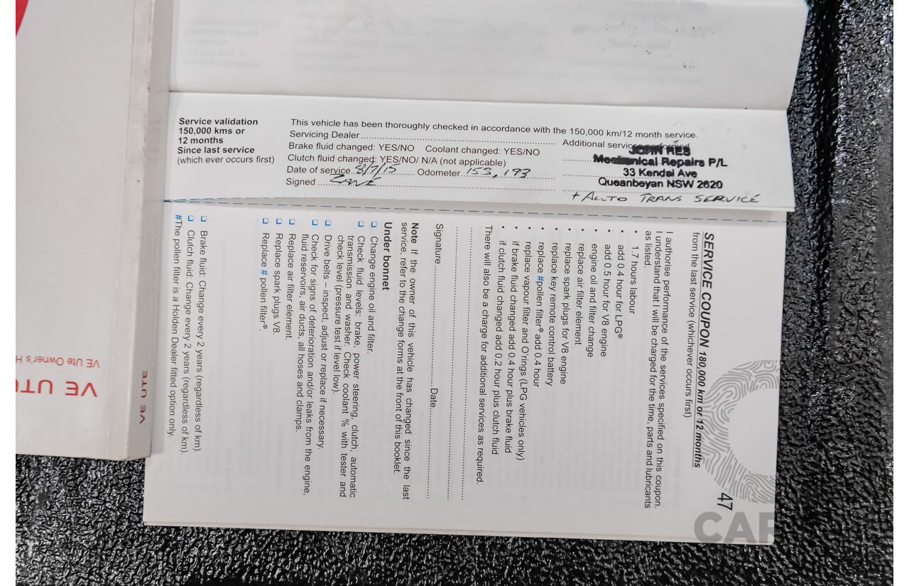 3/2010 Holden Commodore SS VE MY10 Utility Black Sapphire Metallic LS3 V8 6.2L