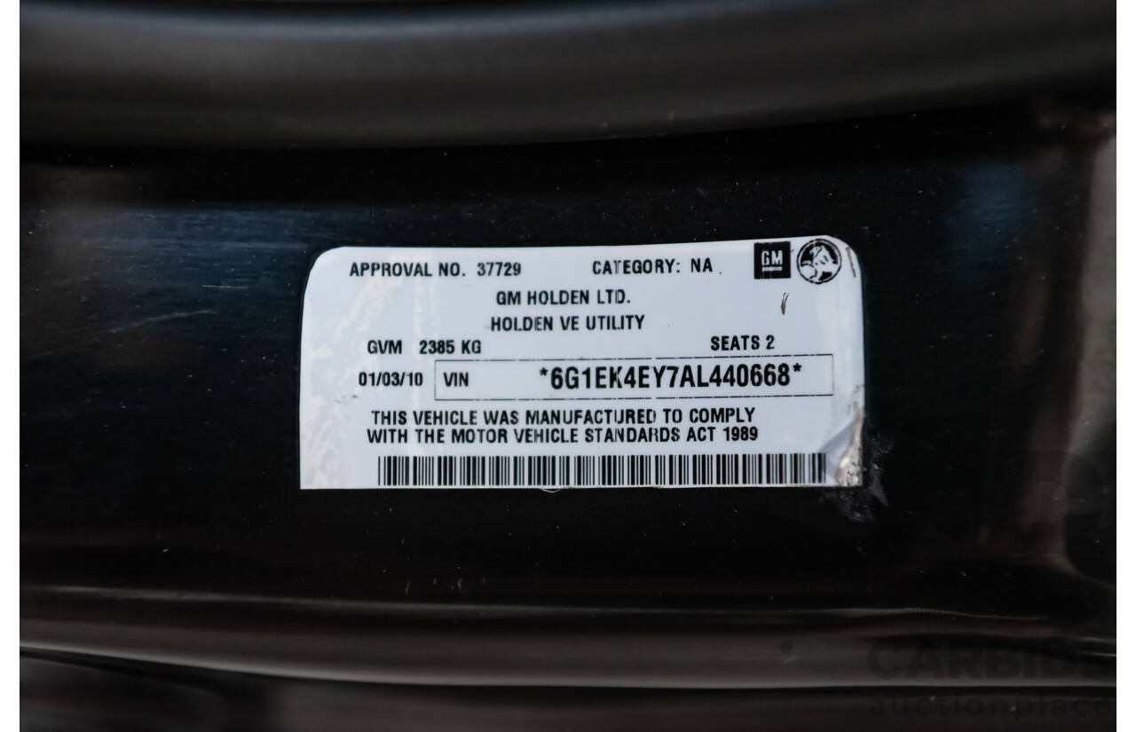 3/2010 Holden Commodore SS VE MY10 Utility Black Sapphire Metallic LS3 V8 6.2L